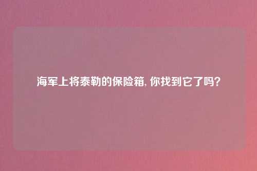 海军上将泰勒的保险箱, 你找到它了吗？