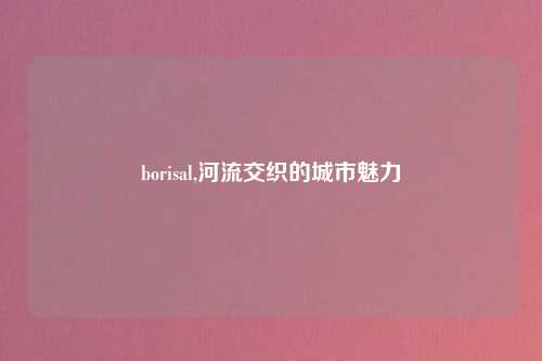 borisal,河流交织的城市魅力