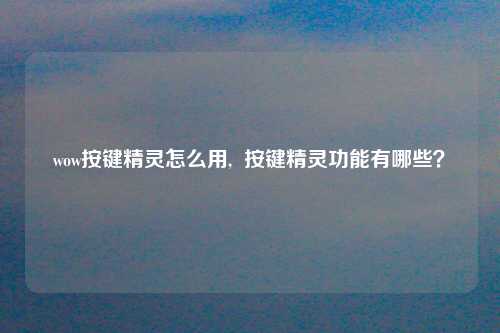 wow按键精灵怎么用,  按键精灵功能有哪些？
