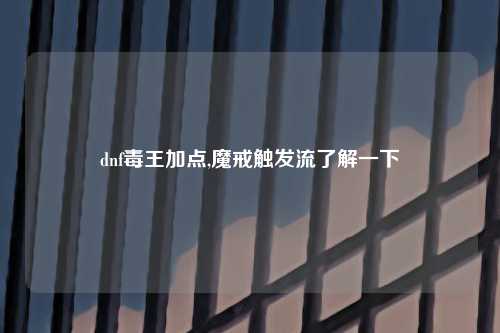 dnf毒王加点,魔戒触发流了解一下