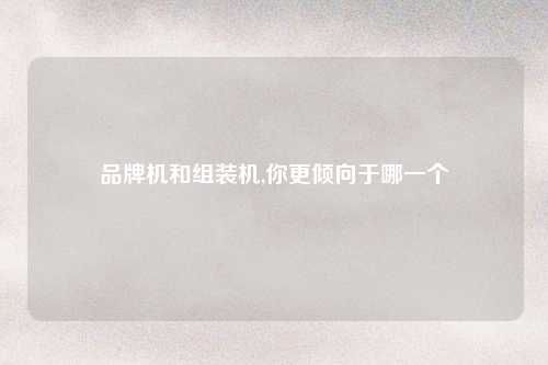 品牌机和组装机,你更倾向于哪一个