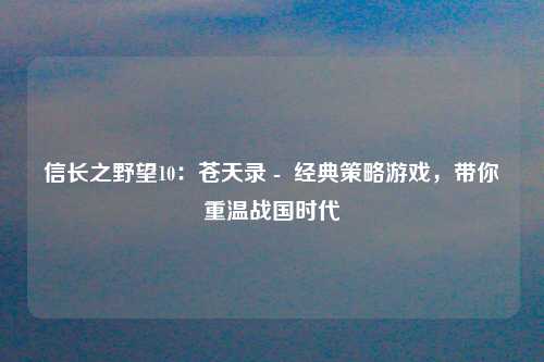 信长之野望10：苍天录 -  经典策略游戏，带你重温战国时代