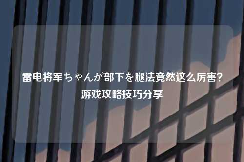 雷电将军ちゃんが部下を腿法竟然这么厉害？游戏攻略技巧分享