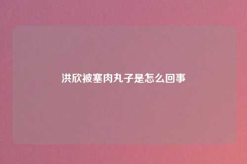 洪欣被塞肉丸子是怎么回事