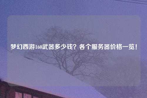梦幻西游160武器多少钱？各个服务器价格一览！