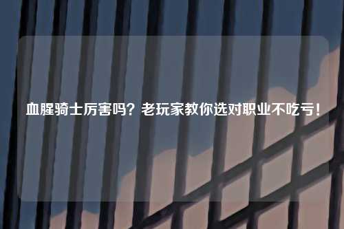 血腥骑士厉害吗？老玩家教你选对职业不吃亏！