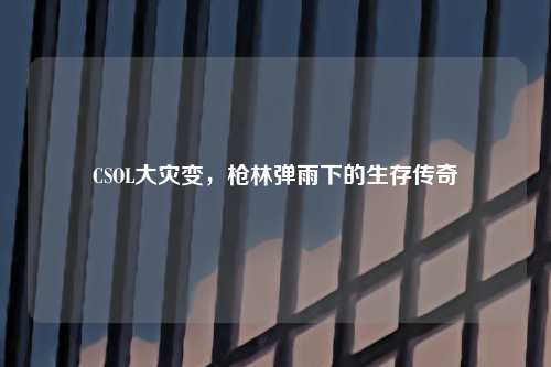 CSOL大灾变，枪林弹雨下的生存传奇