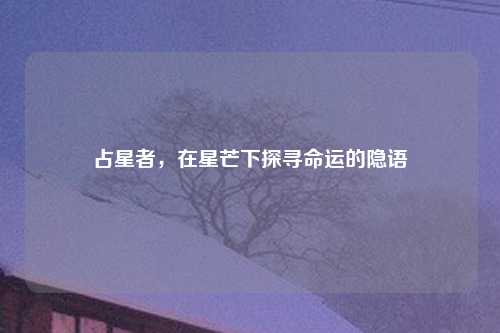 占星者，在星芒下探寻命运的隐语