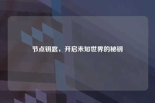 节点钥匙，开启未知世界的秘钥