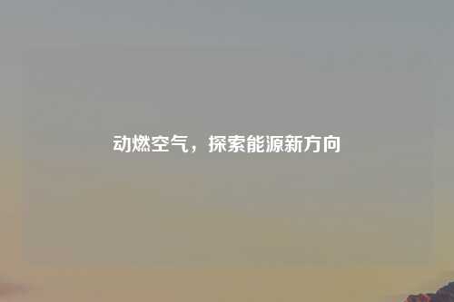 动燃空气，探索能源新方向