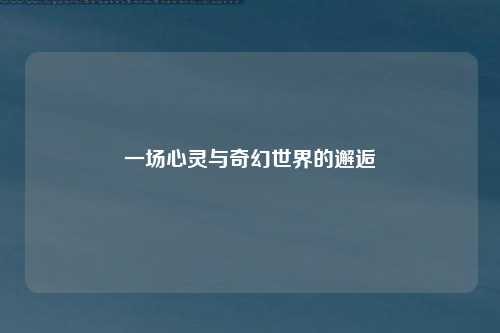 一场心灵与奇幻世界的邂逅