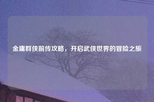 金庸群侠前传攻略，开启武侠世界的冒险之旅