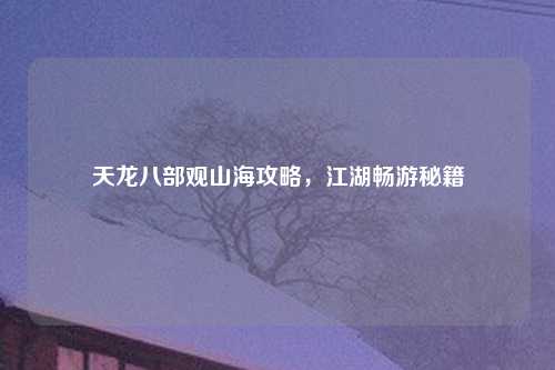 天龙八部观山海攻略，江湖畅游秘籍