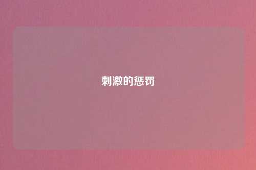 刺激的惩罚