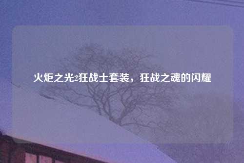 火炬之光2狂战士套装，狂战之魂的闪耀