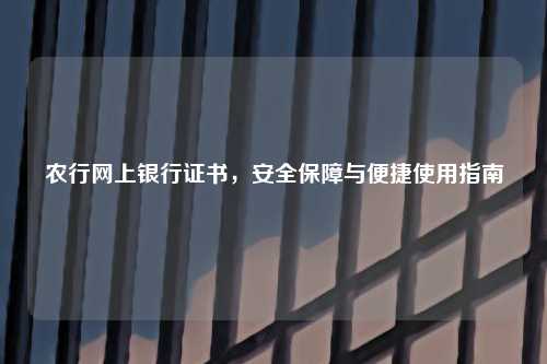 农行网上银行证书，安全保障与便捷使用指南