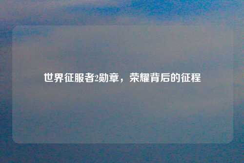 世界征服者2勋章，荣耀背后的征程