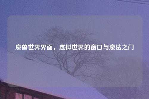 魔兽世界界面，虚拟世界的窗口与魔法之门
