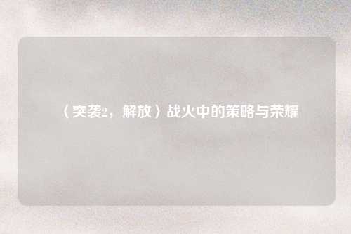 〈突袭2，解放〉战火中的策略与荣耀