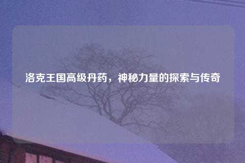 洛克王国高级丹药，神秘力量的探索与传奇