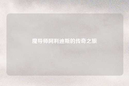 魔导师阿利迪斯的传奇之旅