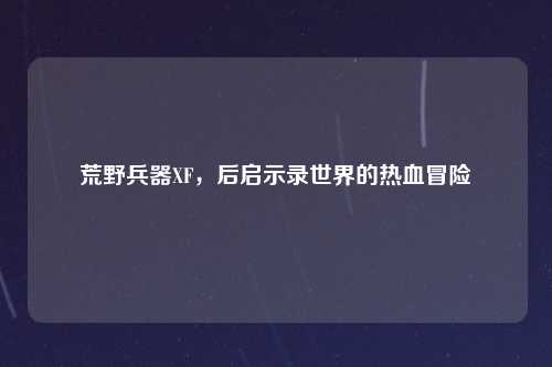 荒野兵器XF，后启示录世界的热血冒险