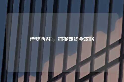 造梦西游3，捕捉宠物全攻略