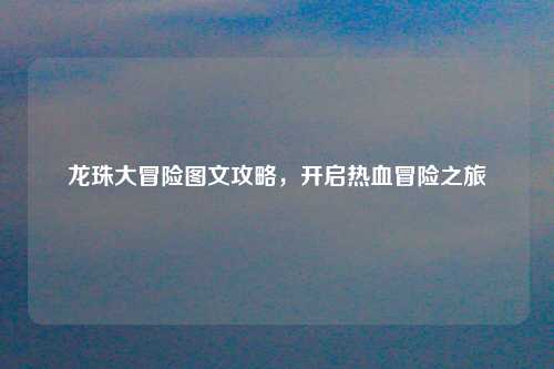 龙珠大冒险图文攻略，开启热血冒险之旅