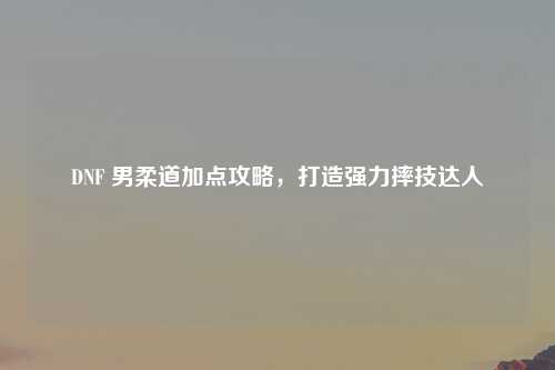 DNF 男柔道加点攻略，打造强力摔技达人