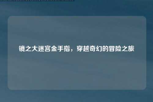 镜之大迷宫金手指，穿越奇幻的冒险之旅