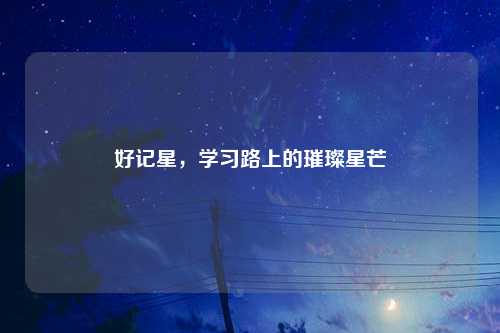 好记星，学习路上的璀璨星芒