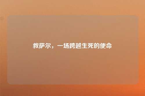 救萨尔，一场跨越生死的使命