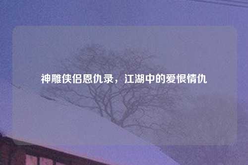 神雕侠侣恩仇录，江湖中的爱恨情仇